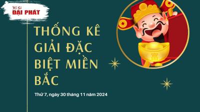 Thống Kê Giải Đặc Biệt Miền Bắc Hôm Nay Thứ 7 Ngày 30/11/2024